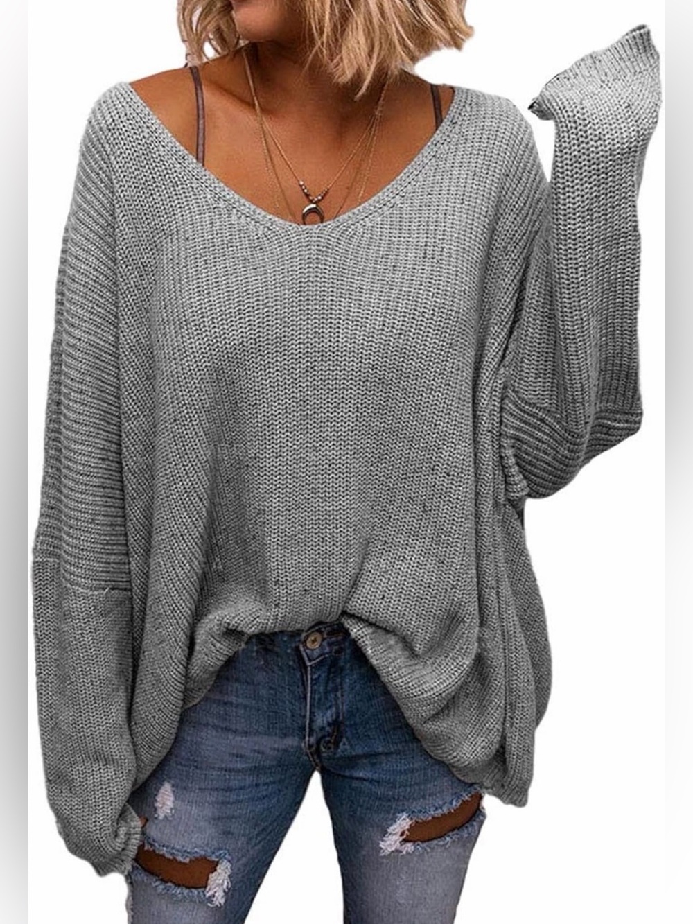 Off the shoulder knit sweater